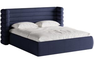 Micadoni Modrá bouclé dvoulůžková postel Mount 160 x 200 cm