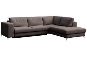 Rodier Šedá sametová rozkládací pohovka Rene 302 cm