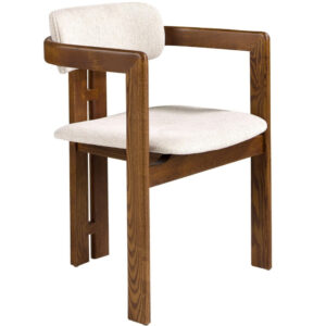 Angel Cerdá Ořechová jídelní židle No. 4194 s bílým čalouněním