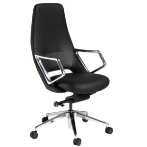 Angel Cerdá Černá koženková kancelářská židle No. 4218