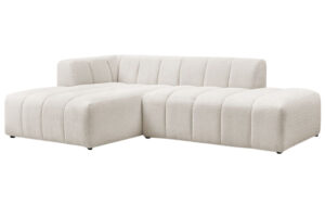 Bobochic Paris Bílá bouclé rohová pohovka Annecy 262 cm