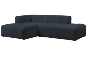 Bobochic Paris Tmavě modrá bouclé rohová pohovka Annecy 262 cm