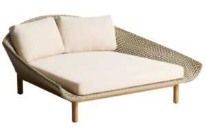 Kave Home Zelené zahradní dvojlehátko z umělého ratanu Olbia