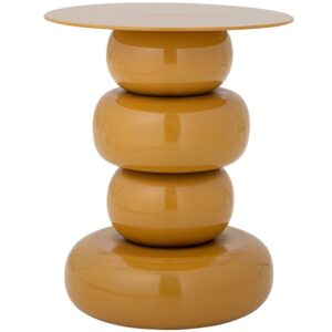 Bloomingville Žlutý kovový odkládací stolek Olonne Ø 41 cm