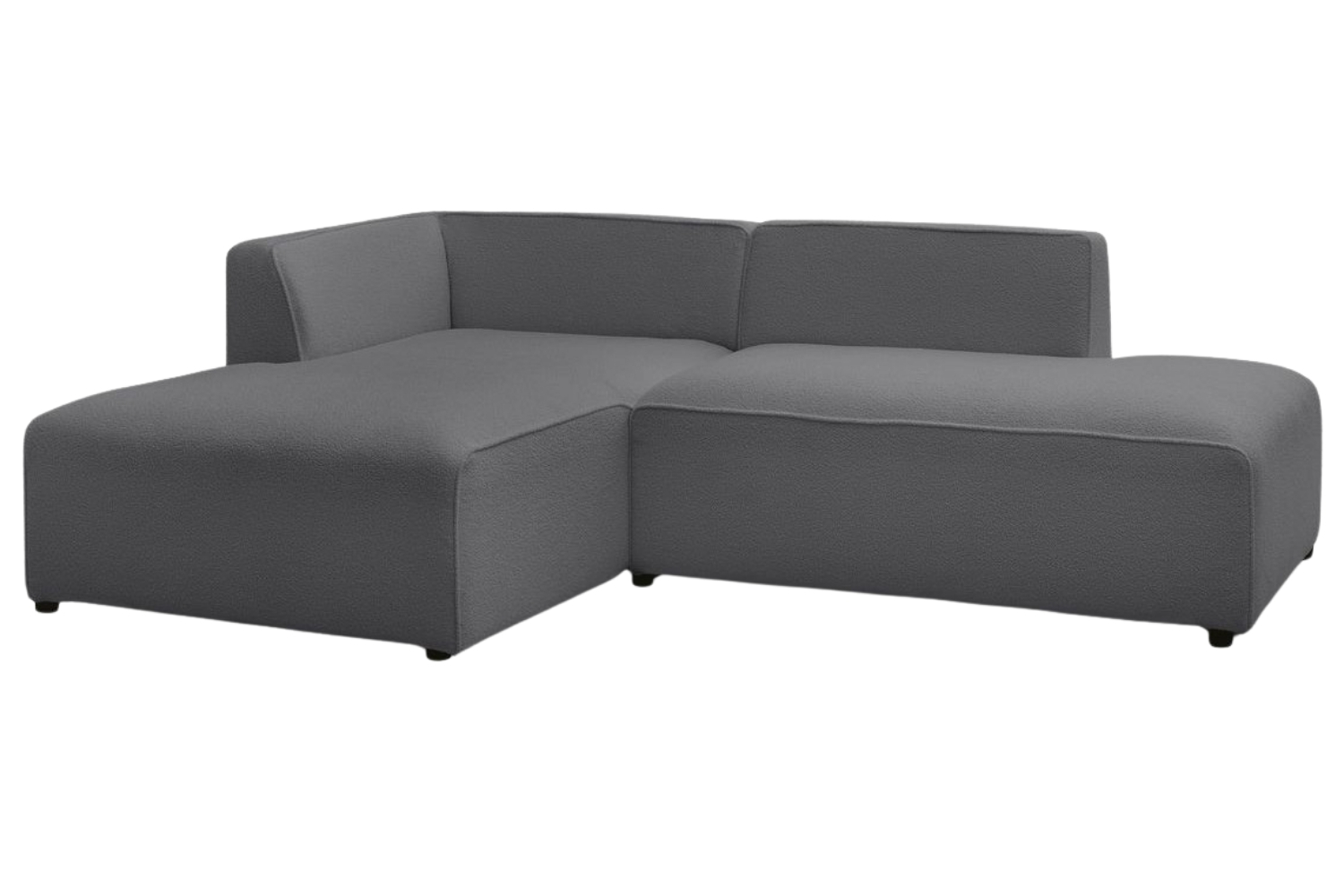 Bobochic Paris Tmavě šedá bouclé rohová pohovka Megeve 250 cm