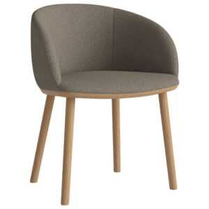 Bolia Světle hnědá bouclé jídelní židle Join s dubovou podnoží