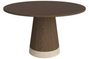 Bolia Tmavý dubový jídelní stůl Piro 125 cm s travertinovou podnoží