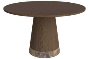 Bolia Tmavý dubový jídelní stůl Piro 125 cm s hnědou mramorovou podnoží