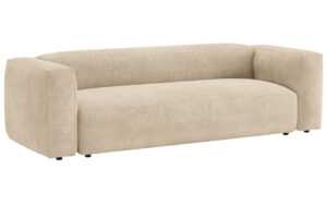 Micadoni Světle béžová sametová rozkládací pohovka Martina 264 cm