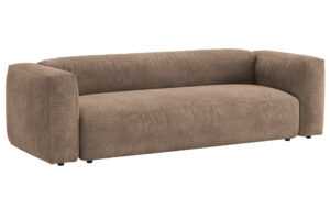 Micadoni Tmavě béžová sametová rozkládací pohovka Martina 264 cm