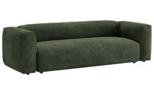Micadoni Zelená sametová rozkládací pohovka Martina 264 cm