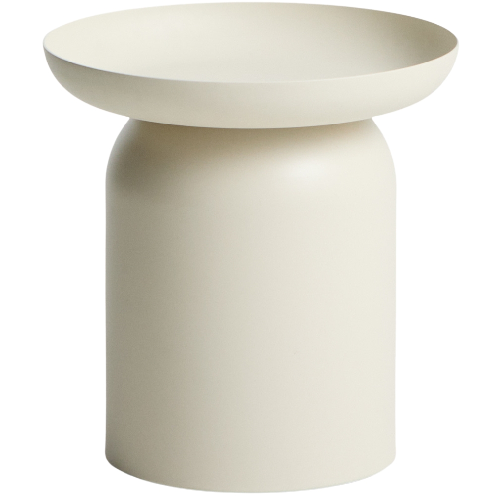 Kave Home Krémový kovový zahradní stolek Arcola Ø 45 cm