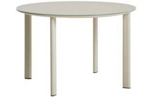 Kave Home Krémový zahradní stůl Erice Ø 120 cm se skleněnou deskou