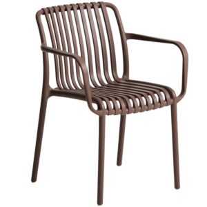 Kave Home Hnědá plastová zahradní židle Isabellini