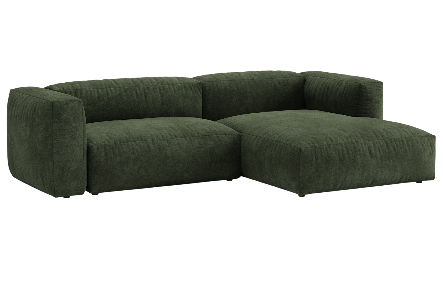 Micadoni Zelená sametová rozkládací pohovka Martina 280 cm