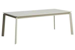 Kave Home Krémový hliníkový rozkládací zahradní stůl Brela 205/287 x 100 cm