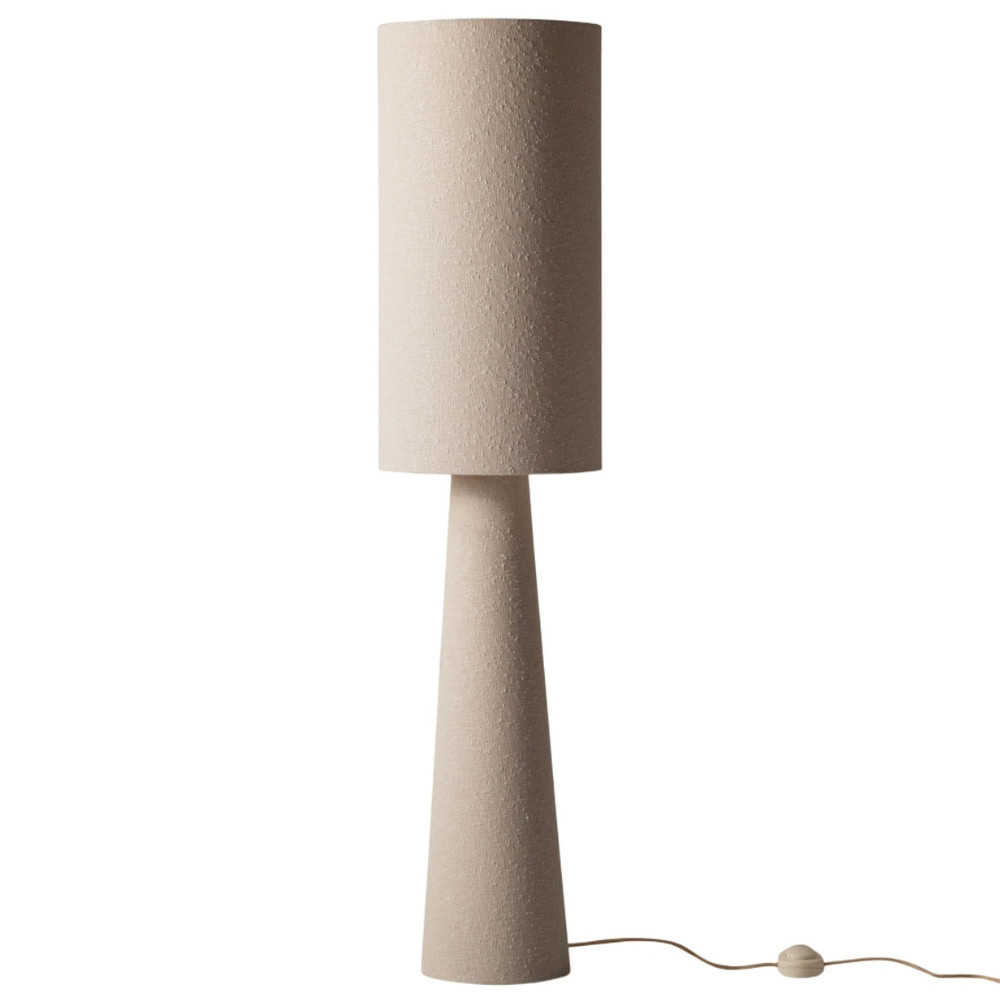 Micadoni Krémově bílá bouclé stojací lampa Delia 130 cm