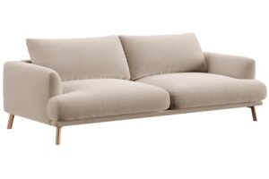 Micadoni Béžová sametová trojmístná pohovka Naomi 200 cm